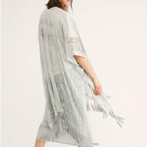 Free People Nightbird Velvet Burnout Kimono Duster